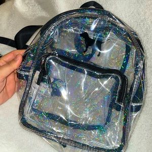 Pink glitter backpack